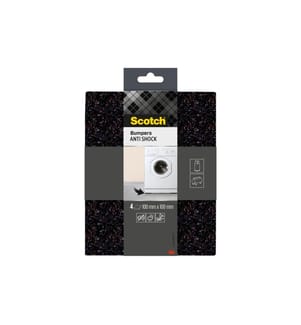 3M - Tampons élastiques 100 mm x 100 mm, Noir, pack de 4