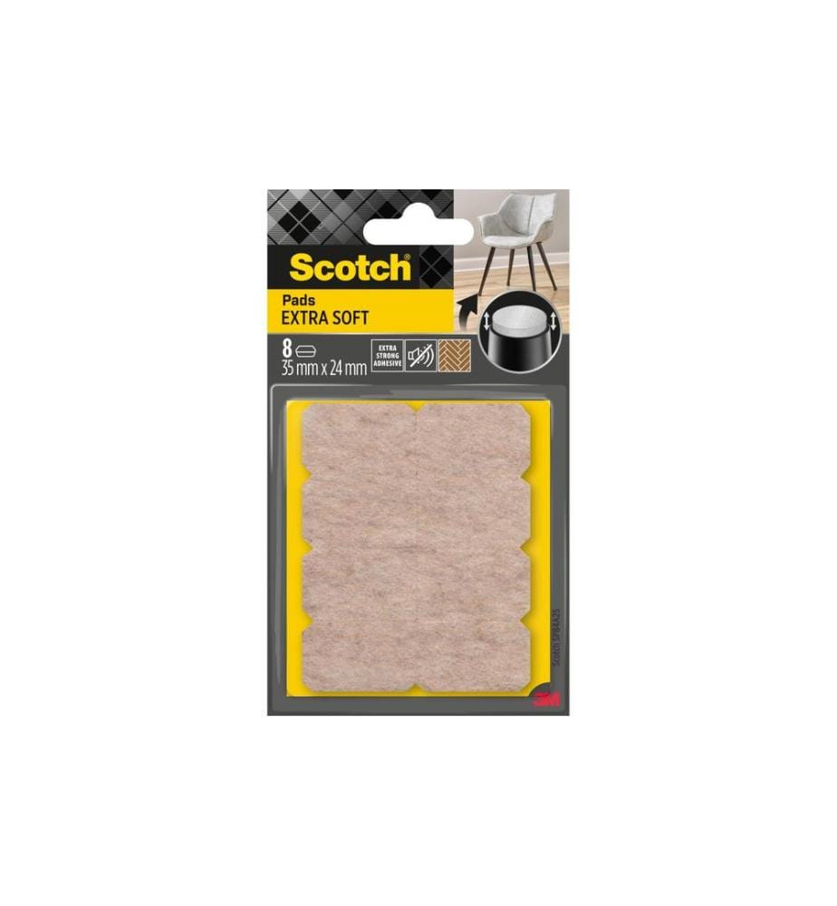 3M - Filzgleiter Extra-Soft, 35 mm x 24 mm, Beige, 8er Pack