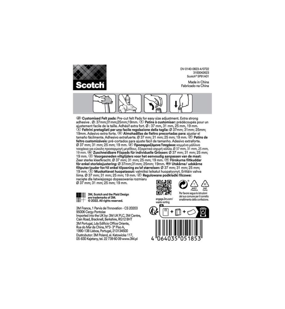 3M - Stuhlbeingleiter Customisable, Ø 19-37 mm, Beige