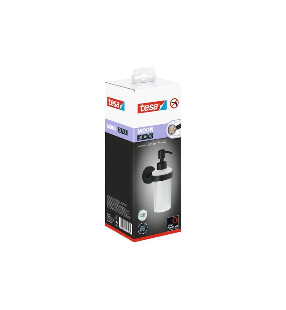 TESA - Seifenspender Moon Black, 200 ml, Schwarz
