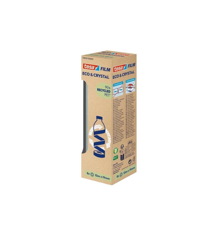 TESA - Klebeband Eco & Crystal 19 mm x 10 m, 8 Rollen