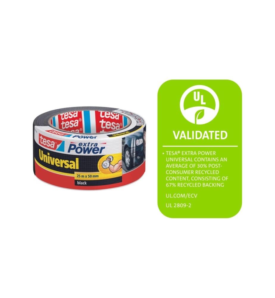 TESA - Ruban textile adhésif extra Power Universal Noir - 25 m x 50 mm