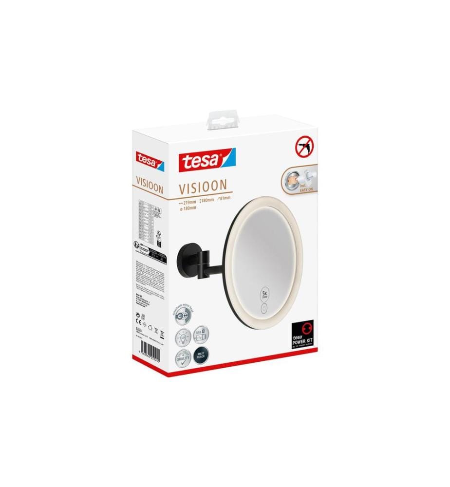 TESA - Miroir cosmétique Visioon LED, Noir