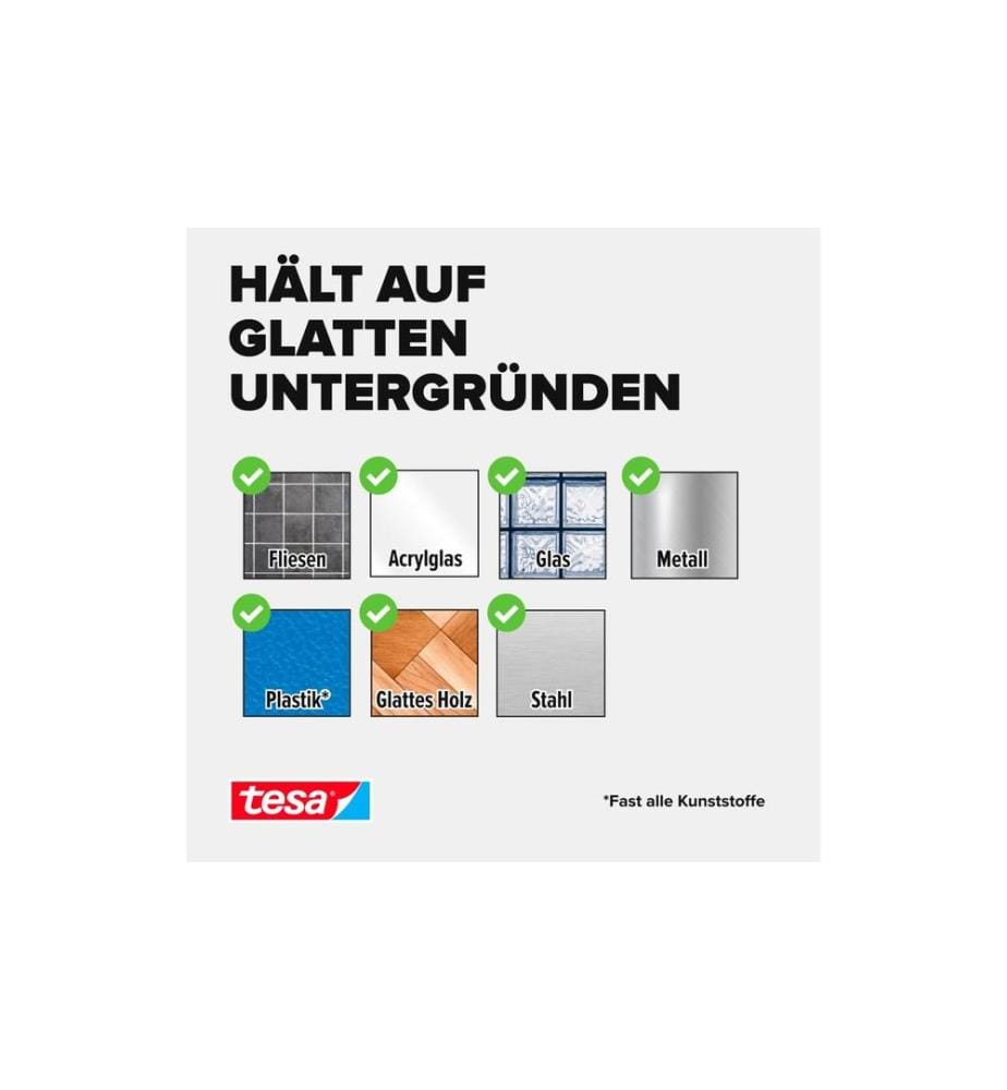TESA - Klebehaken Powerstrips Haken Small Transparent, 0.5 kg