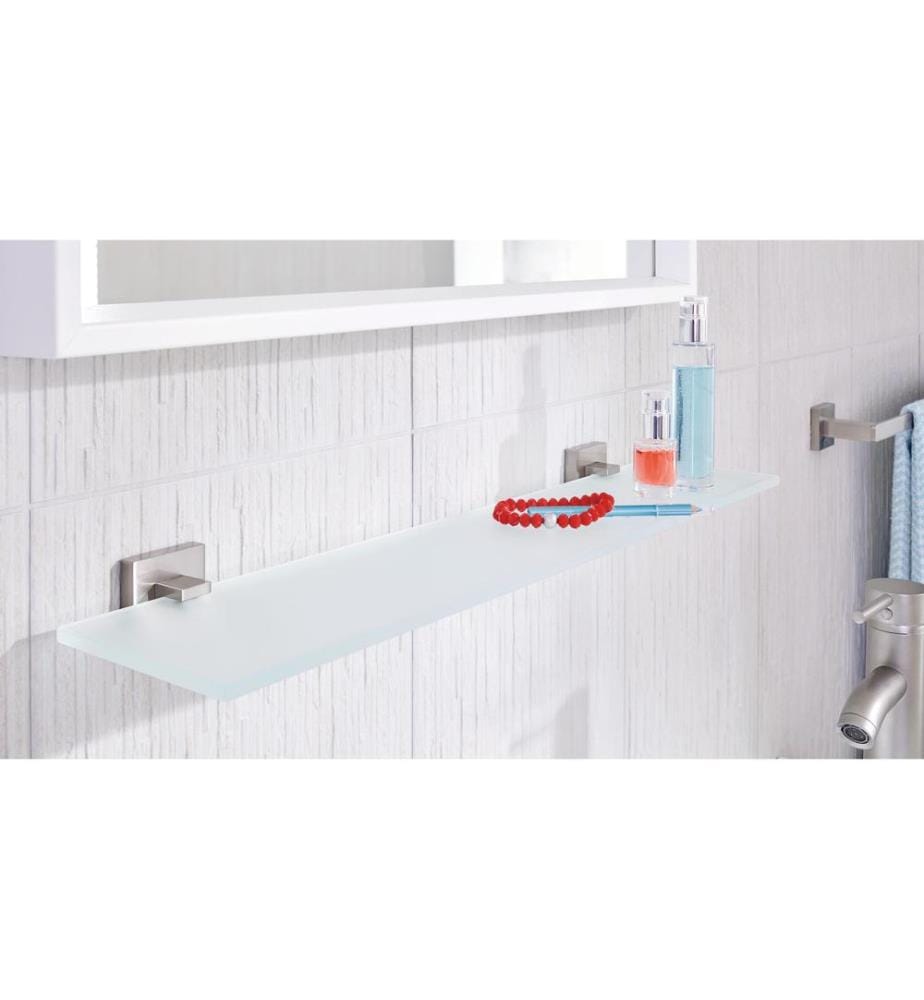 TESA - Tablette en verre Exxclusiv sans perçage, argent