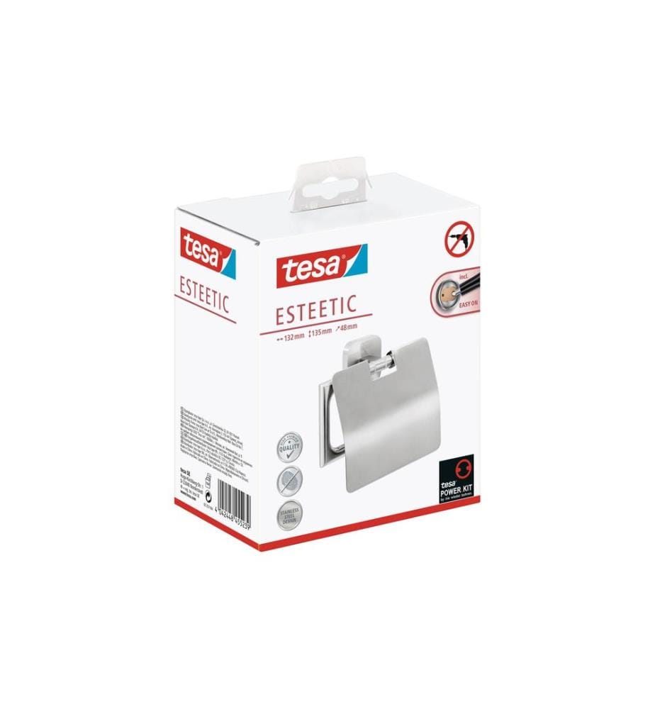 TESA - Toilettenpapierhalter Esteetic mit Deckel Silber