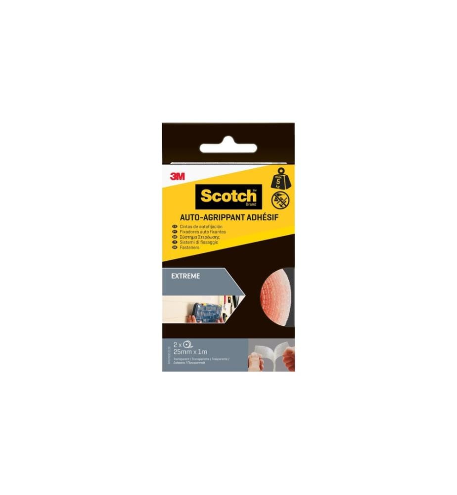 SCOTCH - Klettband Dual Lock Extreme,2 Rollen,25 mm x 1.2 m Transp.