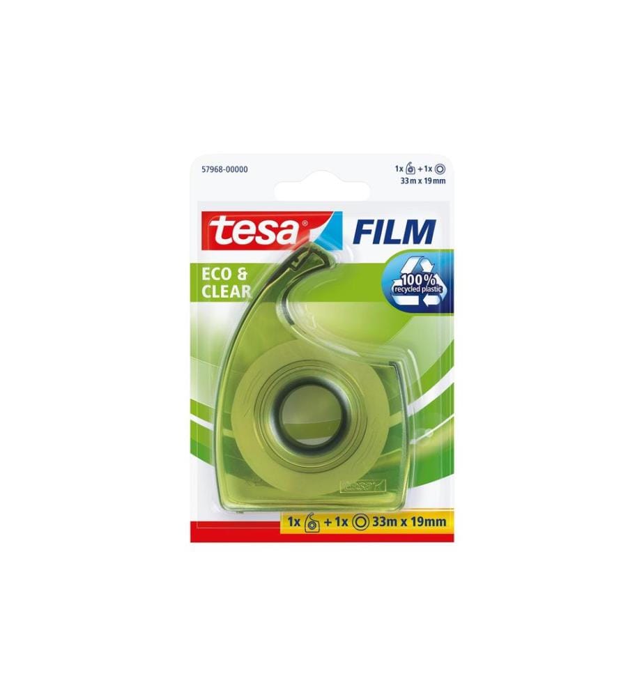 TESA - Dérouleur manuel Eco & Clear 19 mm x 33 m, Transparent