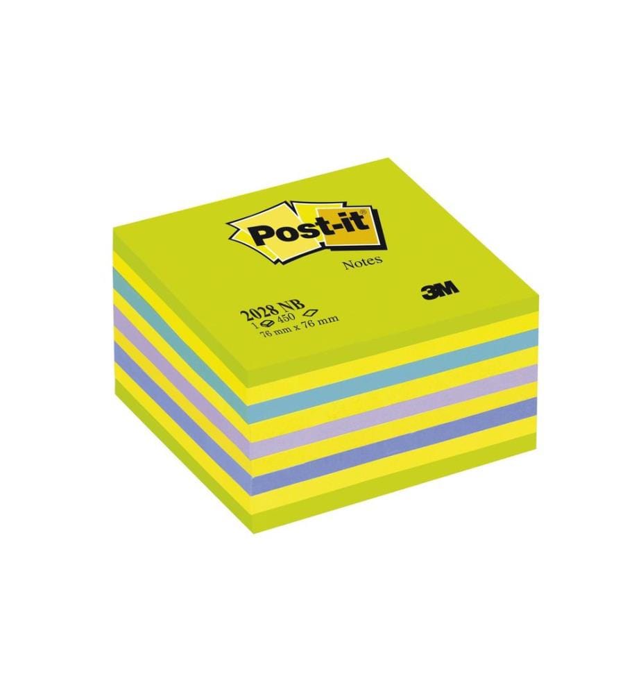 POST-IT - Fiche de bloc-notes POST-IT - 7,6 x 7,6 cm Cube Couleur