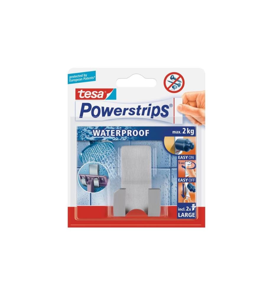 TESA - Crochet Powerstrips WP 2 kg Support de rasoir argent