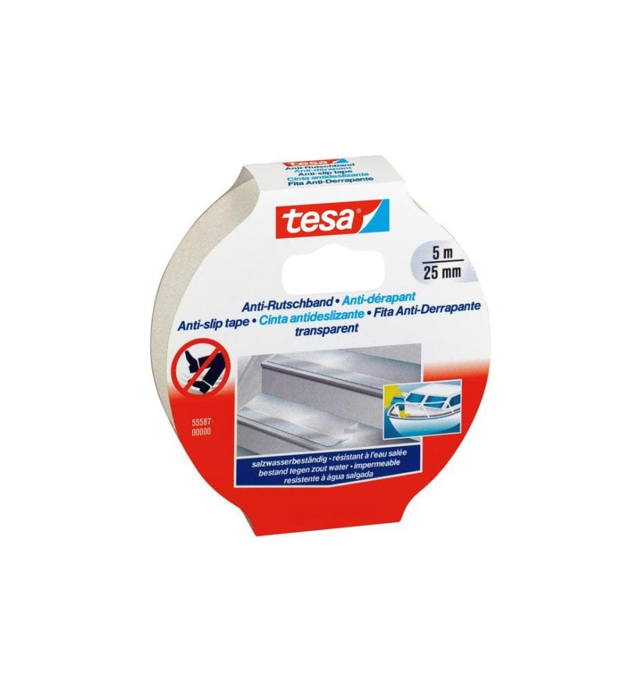 TESA - Bande antidérapante 5 m x 25 mm Transparent