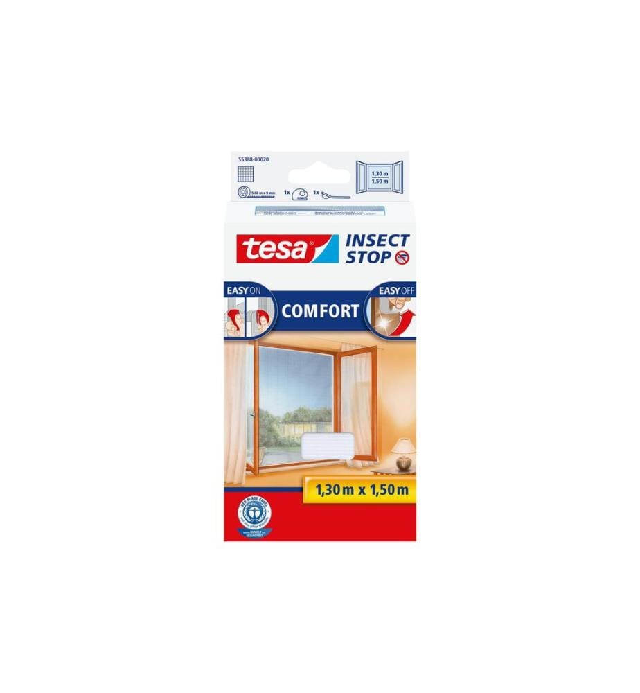 TESA - Fliegengitter Insect Stop Comfort Fenster 1.3x1.5m weiss