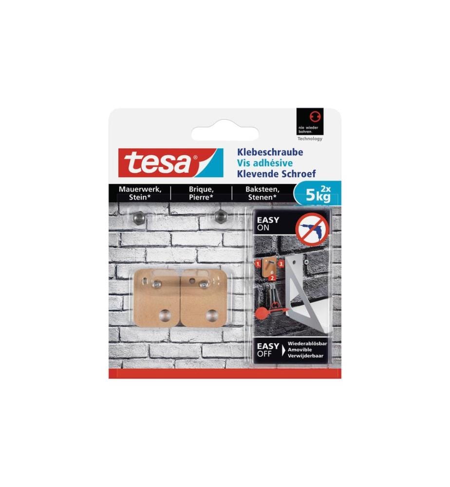 TESA - Vis adhésive 5 kg pour murs + pierre, rectangulaire