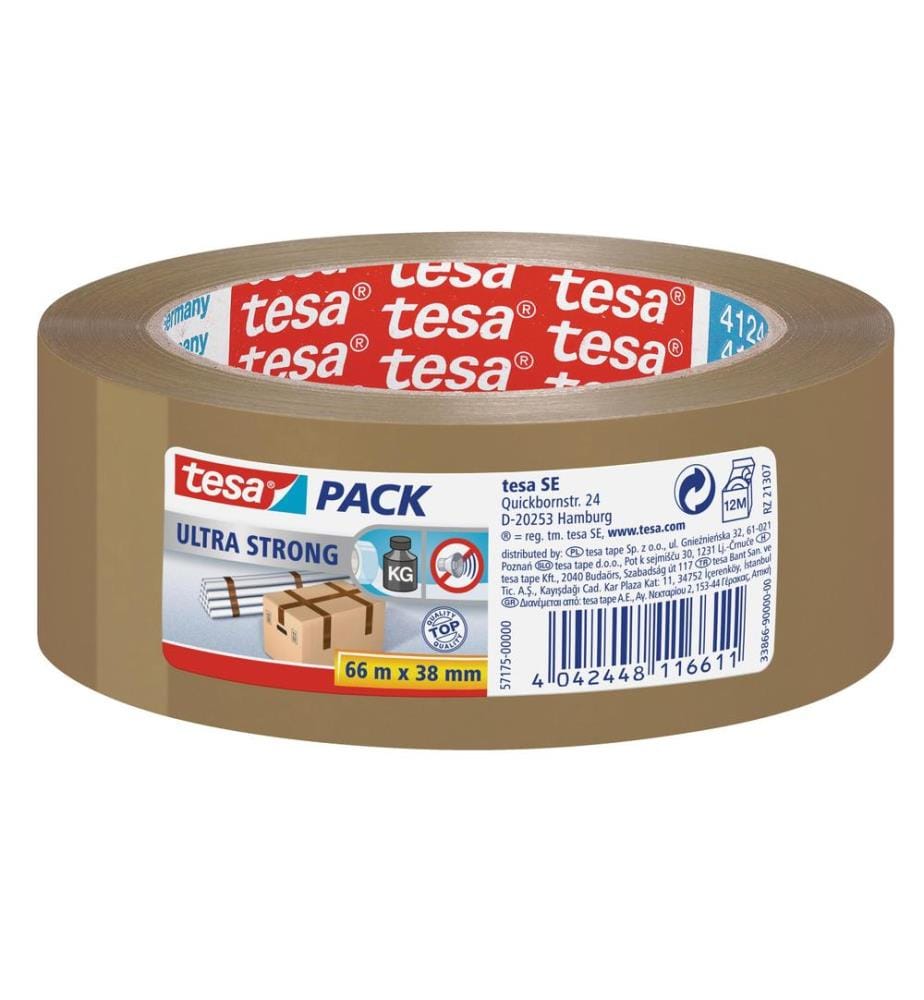 TESA - Klebeband ultrastrong 38 mm x 66 m, 1 Rolle Braun
