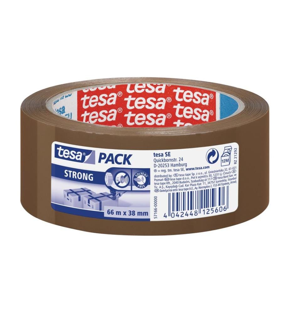 TESA - Klebeband strong 38 mm x 66 m, 1 Rolle Braun
