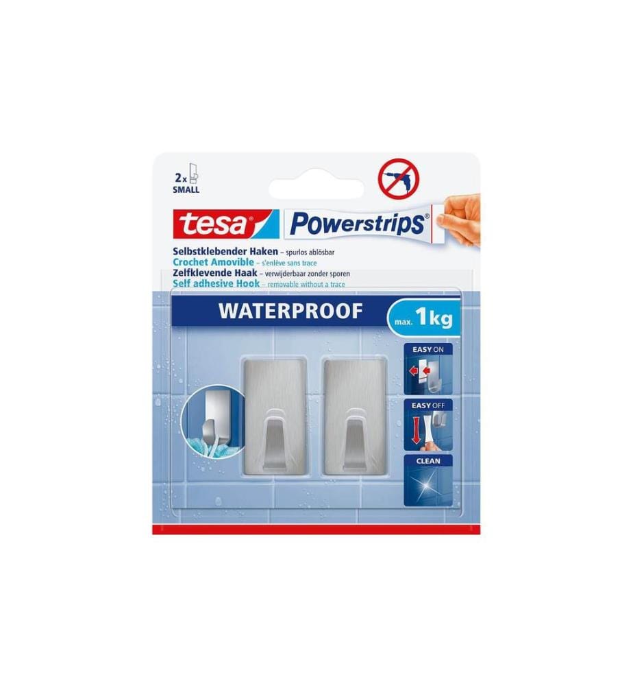TESA - Crochet Powerstrips WP SMALL Métal rectangulaire, 1 kg