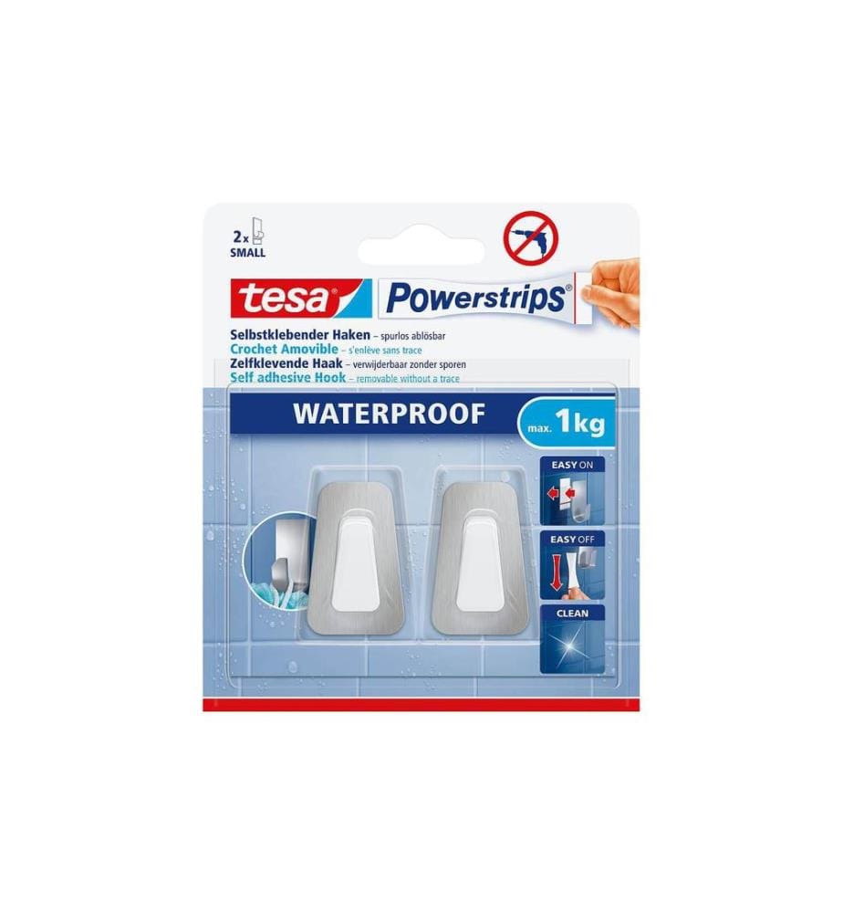 TESA - Crochet Powerstrips WP SMALL Blanc/argent, 1 kg