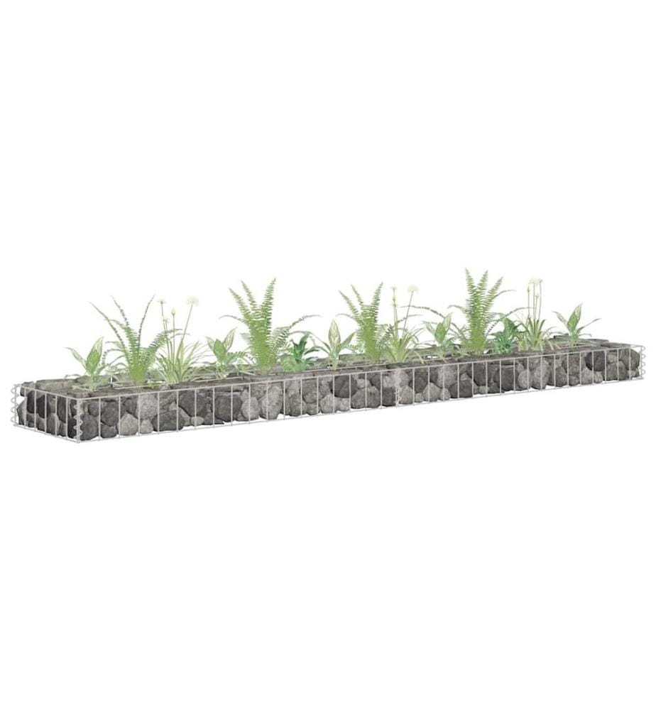 Lit surélevé à gabion Acier galvanisé 180x30x10 cm