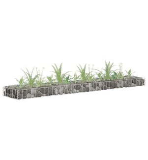 Lit surélevé à gabion Acier galvanisé 180x30x10 cm