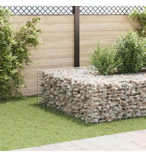 Lit surélevé cube à gabion Fil d'acier 60x60x60 cm