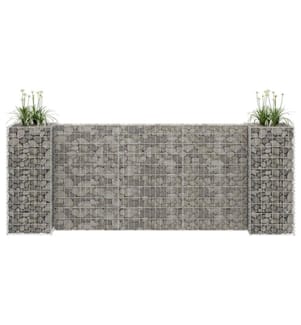 Jardinière à gabion en H Fil d'acier 260x40x100 cm