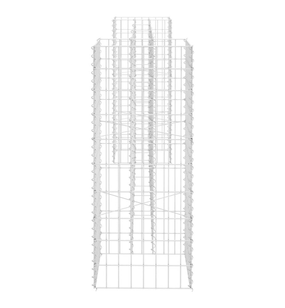 Jardinière à gabion en H Fil d'acier 260x40x100 cm