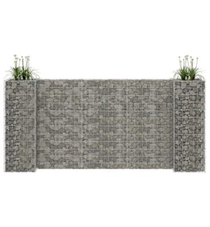 Jardinière à gabion en H Fil d'acier 260x40x120 cm