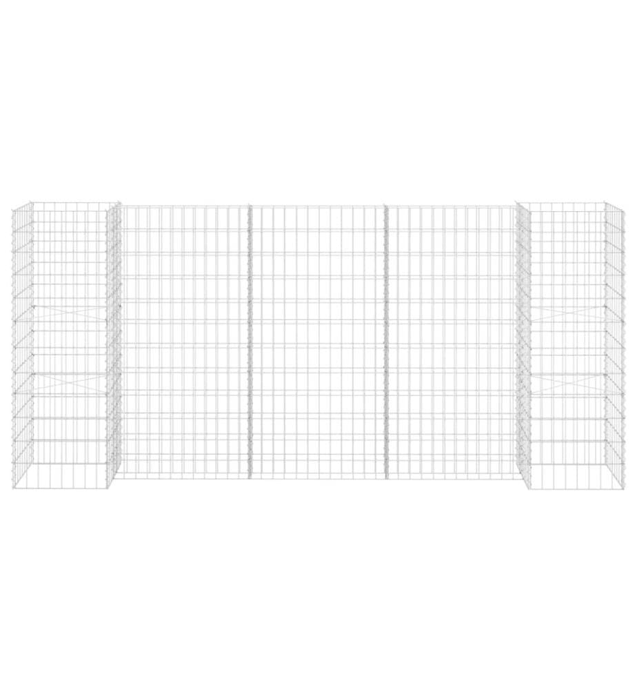 H-förmiger Gabionen-Pflanzkorb Stahldraht 260x40x120 cm
