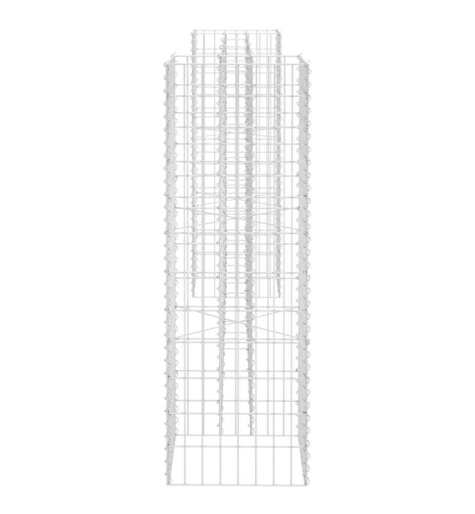 H-förmiger Gabionen-Pflanzkorb Stahldraht 260x40x120 cm
