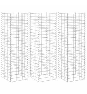 Lits surélevés en gabion 3 pcs 30x30x100 cm Fer