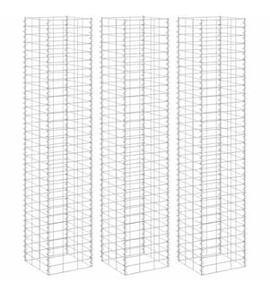 Lits surélevés en gabion 3 pcs 30x30x150 cm Fer