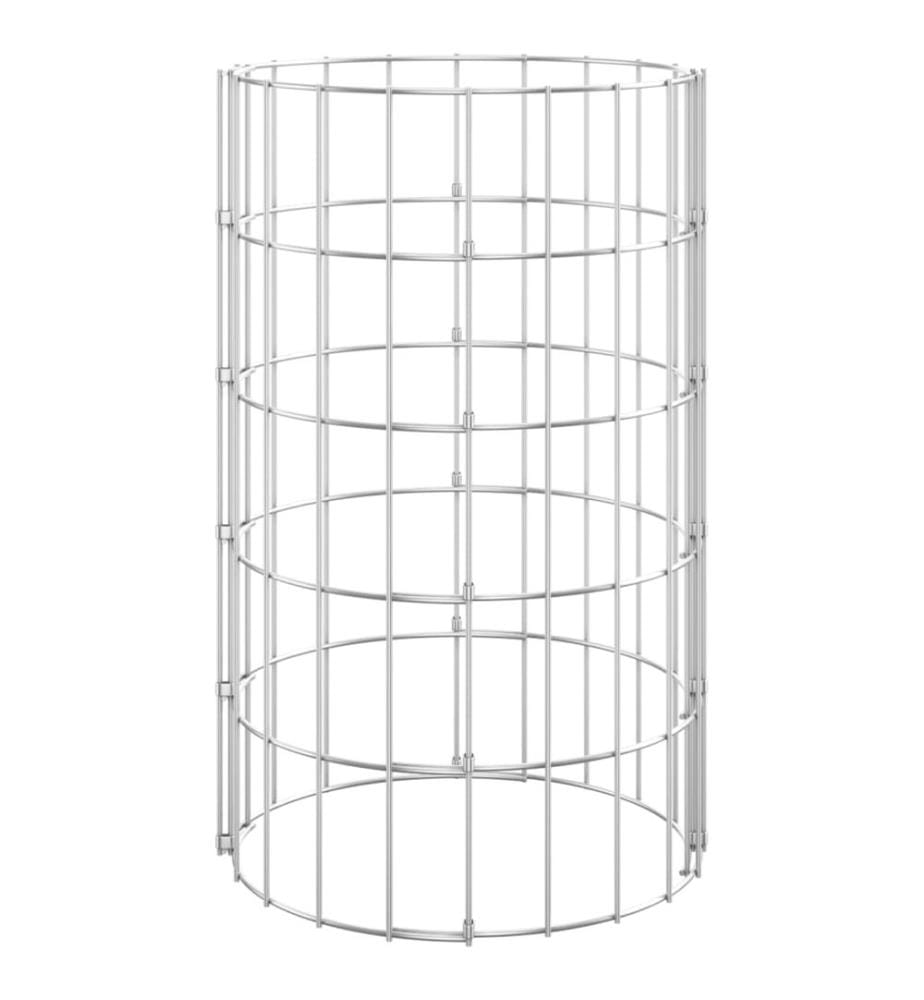 Lit surélevé à gabion circulaire 3 pcs Acier galvanisé Ø30x50cm