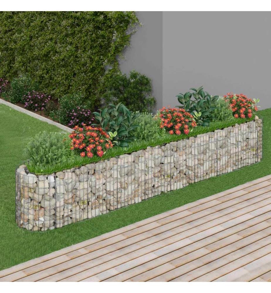 Gabionen-Hochbeet Verzinktes Eisen 330x50x50 cm