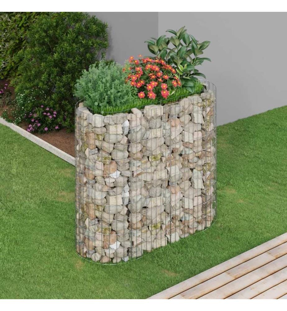 Lit surélevé à gabion Fer galvanisé 120x50x100 cm