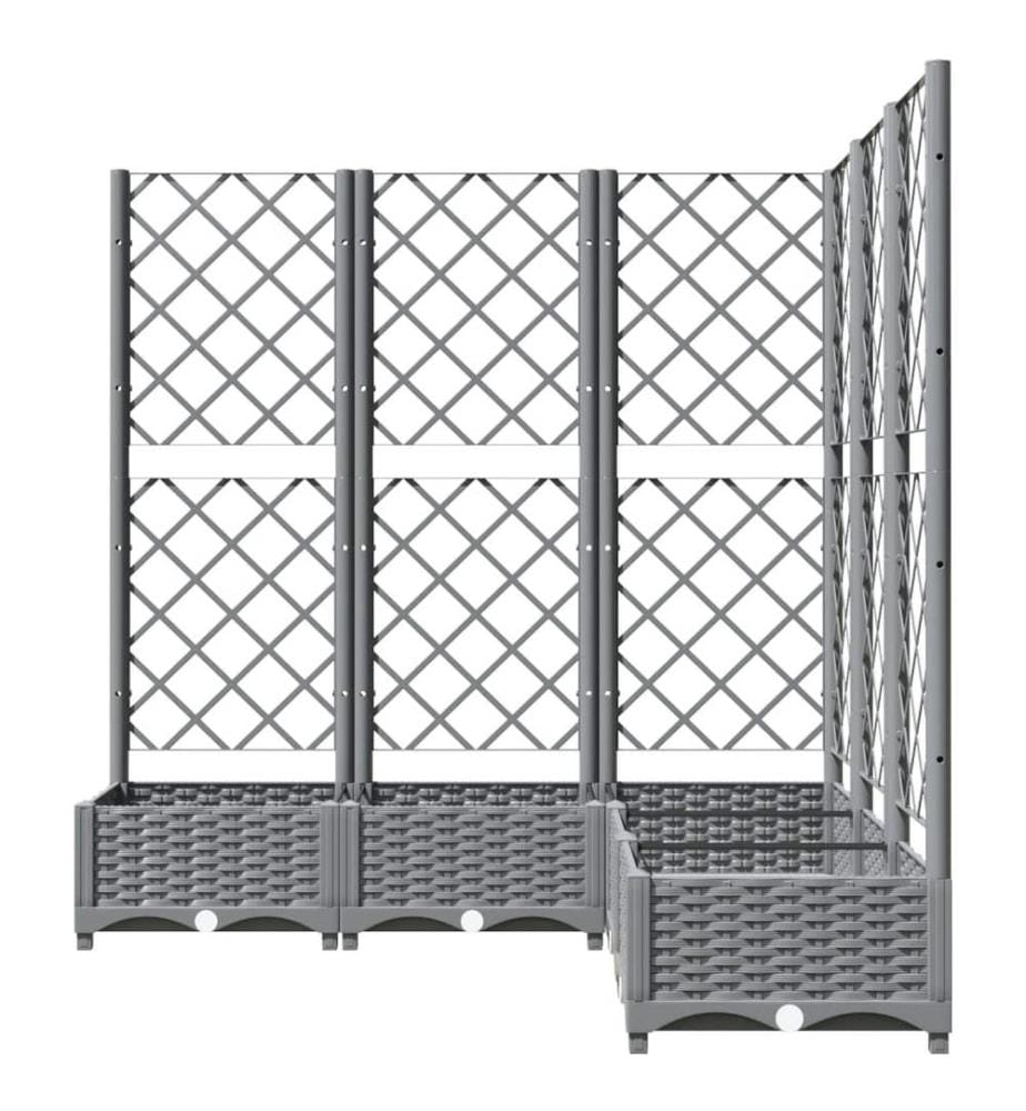 Jardinière avec treillis Gris clair 120x120x121,5 cm PP