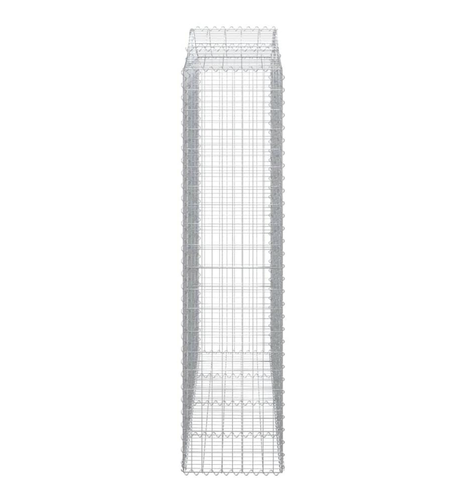 Panier de gabions arqué 200x50x200/220 cm Fer galvanisé