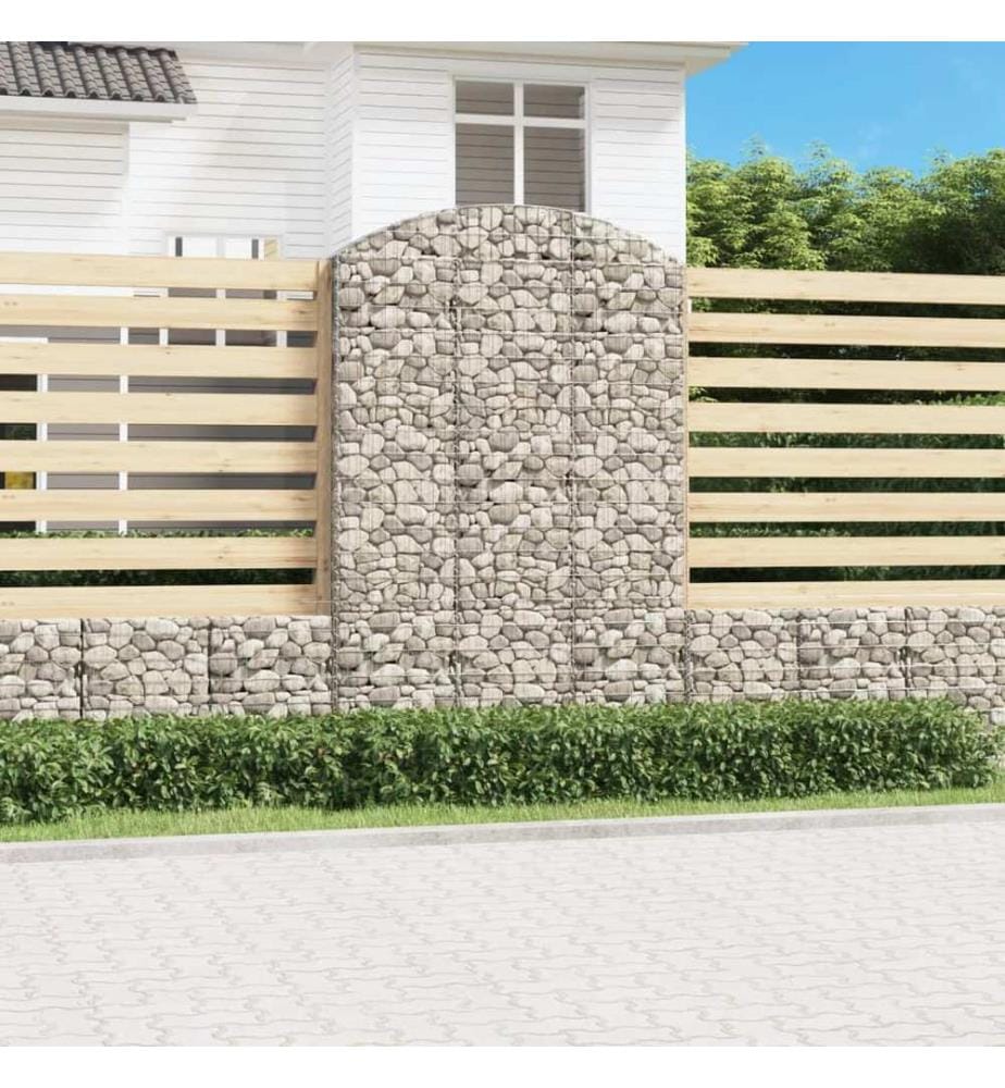 Panier de gabions arqué 150x30x220/240 cm Fer galvanisé
