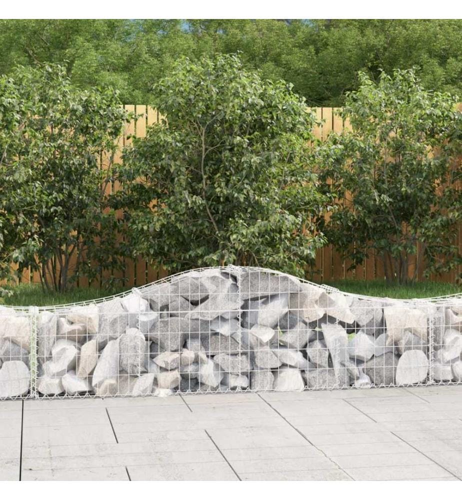Paniers à gabions arqués 4 pcs 200x30x40/60 cm Fer galvanisé