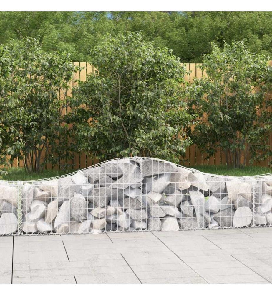 Paniers à gabions arqués 5 pcs 200x30x40/60 cm Fer galvanisé