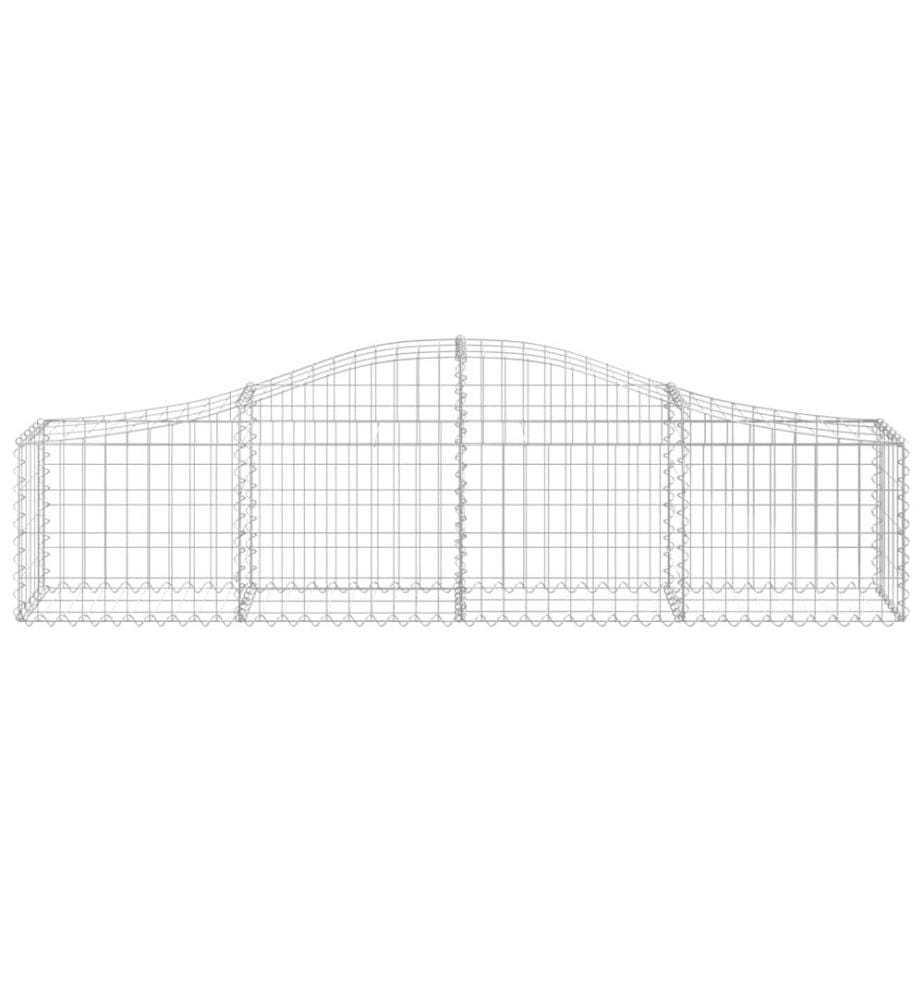 Paniers à gabions arqués 5 pcs 200x30x40/60 cm Fer galvanisé