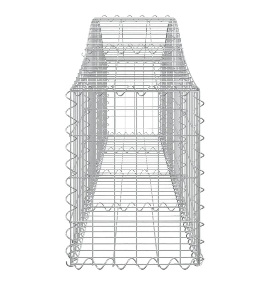 Paniers à gabions arqués 5 pcs 200x30x40/60 cm Fer galvanisé