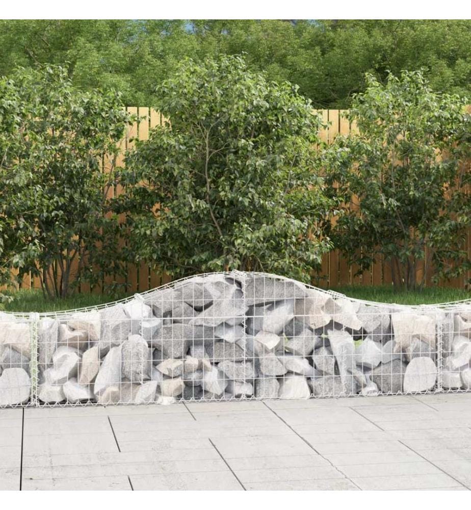 Paniers à gabions arqués 11 pcs 200x30x40/60 cm Fer galvanisé