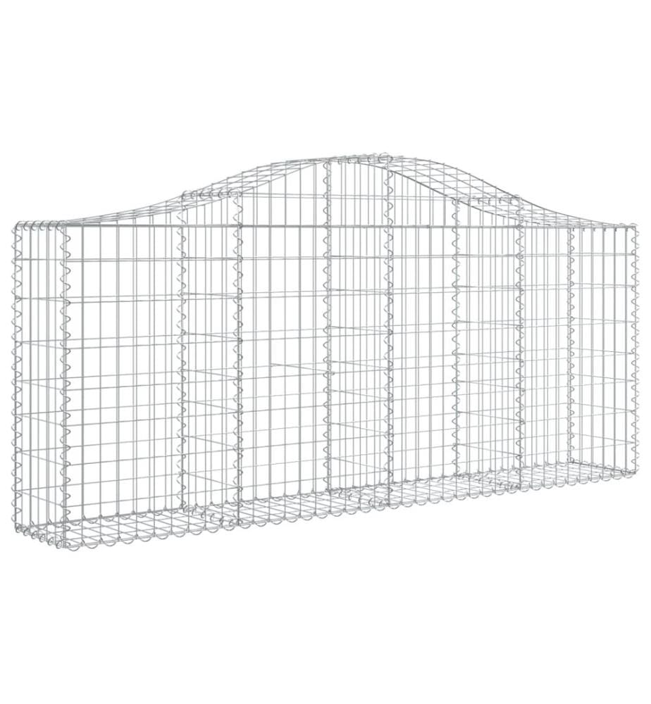 Paniers à gabions arqués 9 pcs 200x30x80/100 cm Fer galvanisé