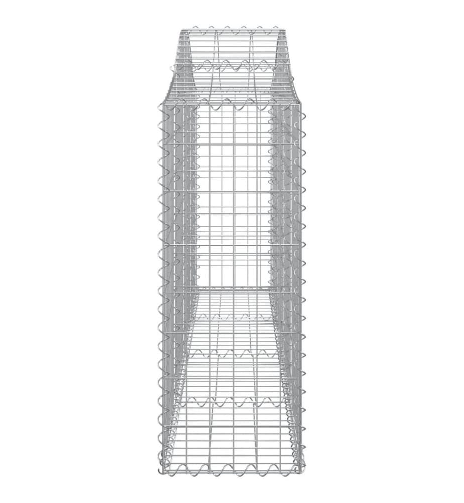Paniers à gabions arqués 9 pcs 200x30x80/100 cm Fer galvanisé