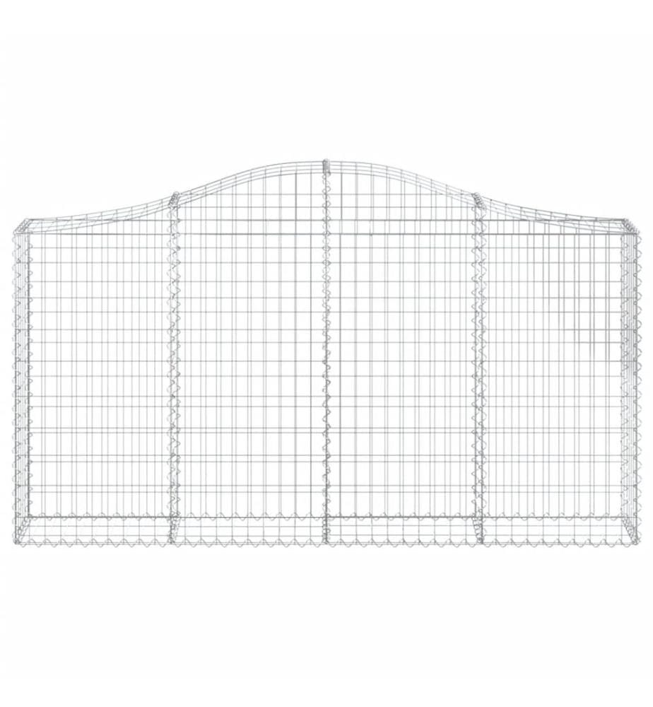 Paniers à gabions arqués 2 pcs 200x30x100/120 cm Fer galvanisé