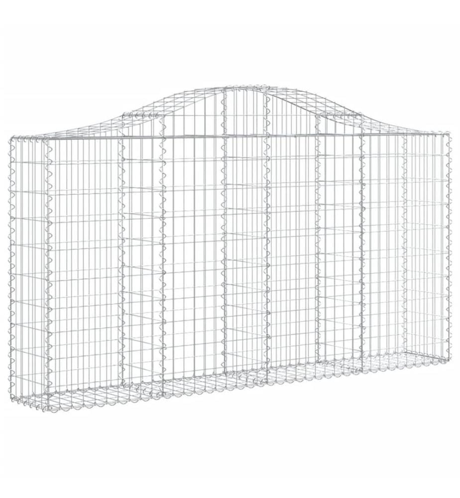 Paniers à gabions arqués 4 pcs 200x30x100/120 cm Fer galvanisé