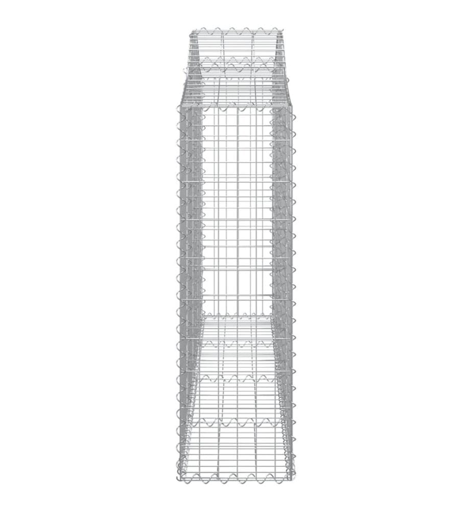 Paniers à gabions arqués 4 pcs 200x30x100/120 cm Fer galvanisé