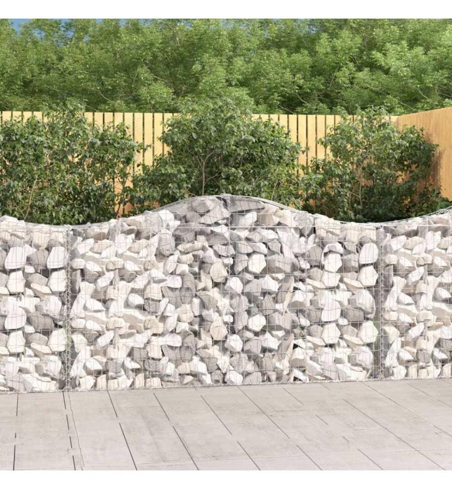 Paniers à gabions arqués 8 pcs 200x30x100/120 cm Fer galvanisé