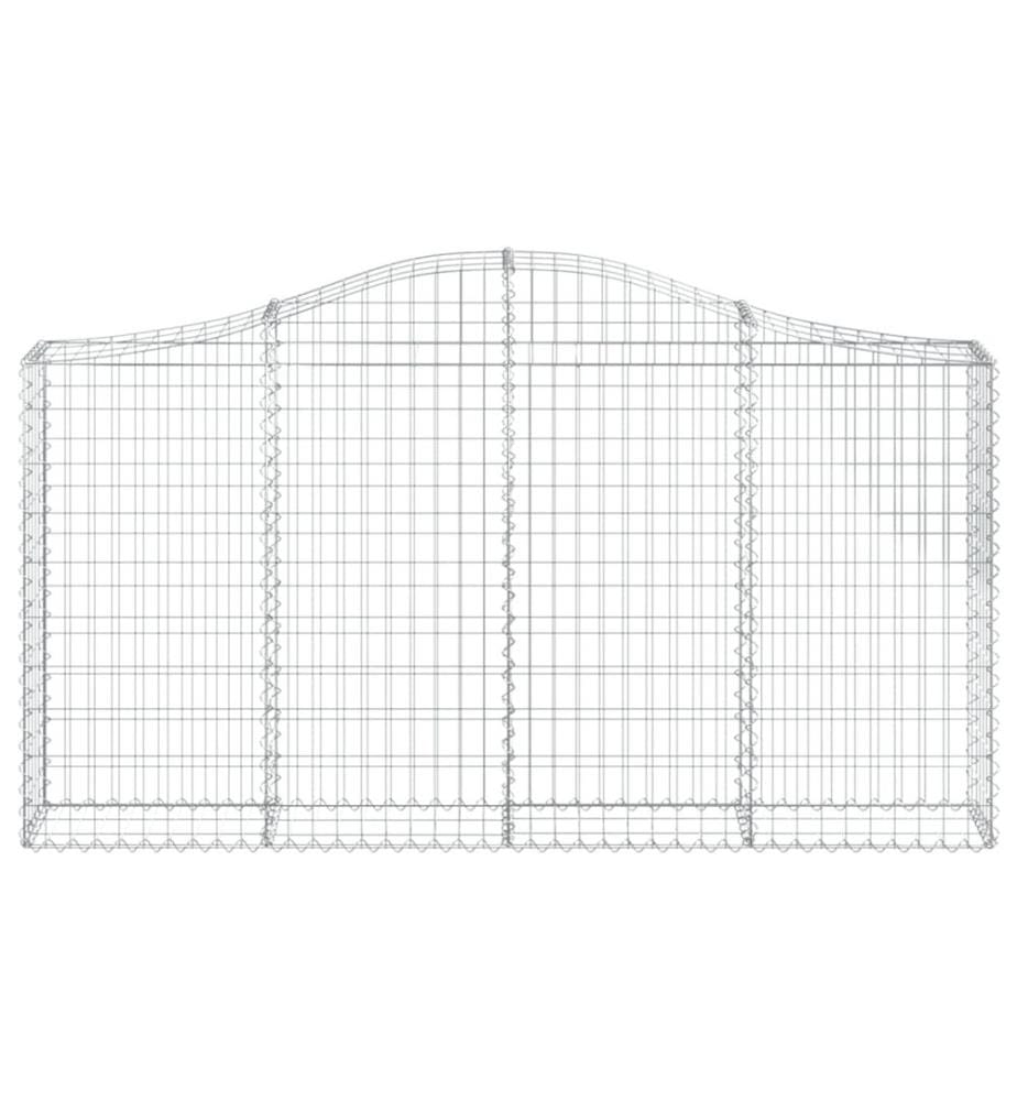 Paniers à gabions arqués 8 pcs 200x30x100/120 cm Fer galvanisé