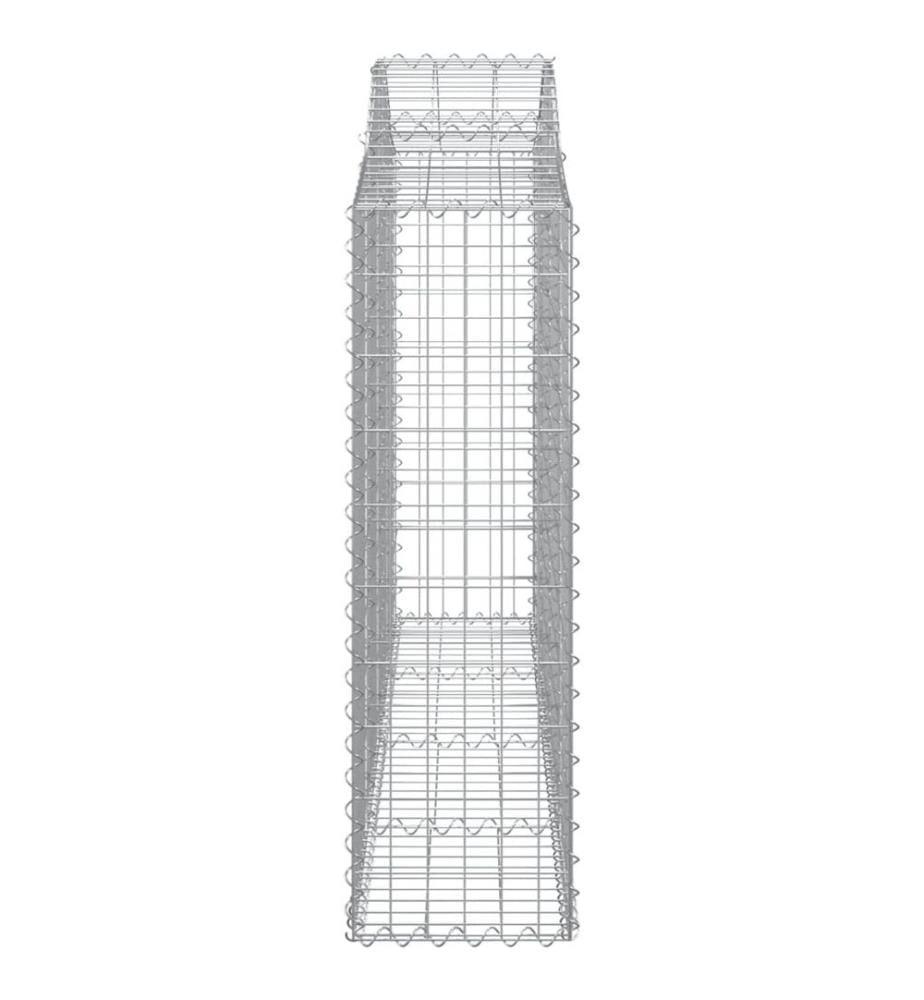Paniers à gabions arqués 8 pcs 200x30x100/120 cm Fer galvanisé